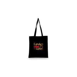 Geanta Tote Bag, Candy cane cutie, Oktane®, Negru, 37x28 cm